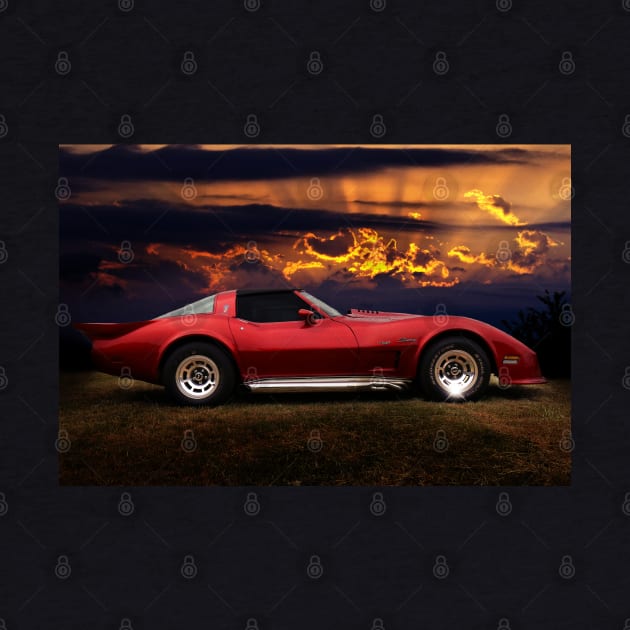 Corvette Stingray, Red Corvette by hottehue